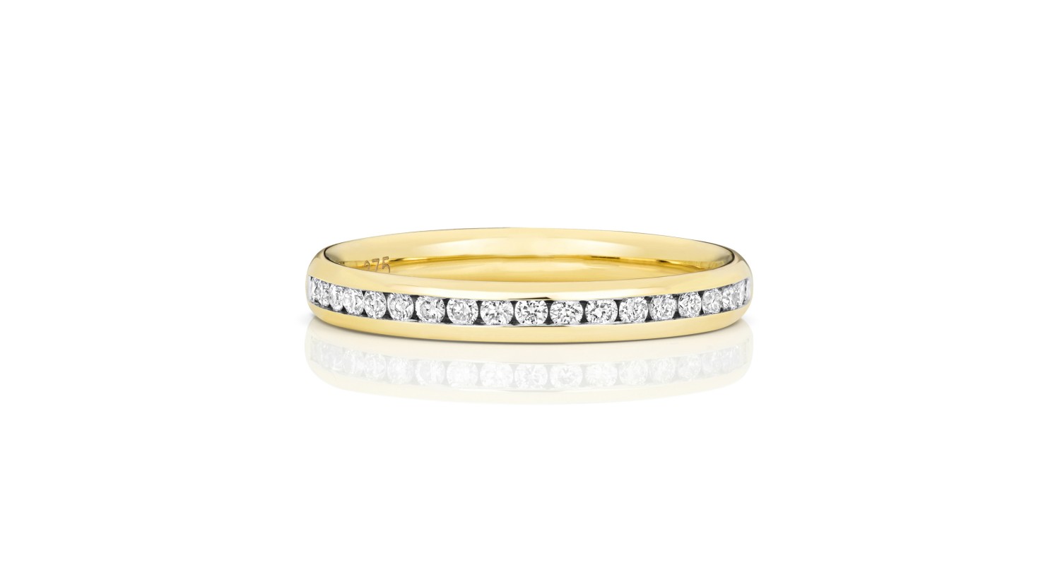 9ct Yellow Gold Diamond Half-Eternity Ring